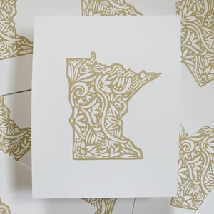Minnesota State - Midwest - Minnesotan - MN Art - Cabin Decor