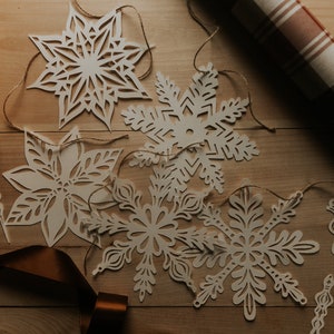 Paper Snowflakes set of 5 Holiday Decor image 3