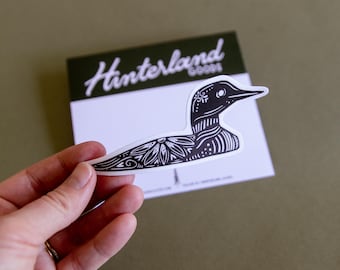 Loon Sticker - Minnesota Loon - Maine Loon - Water Bottle Sticker-Bumper Sticker