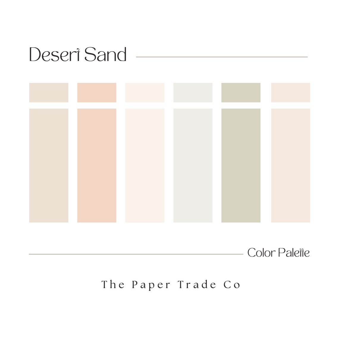 Desert Sand Color Palette Pastel Soft Neutral HEX Color Etsy