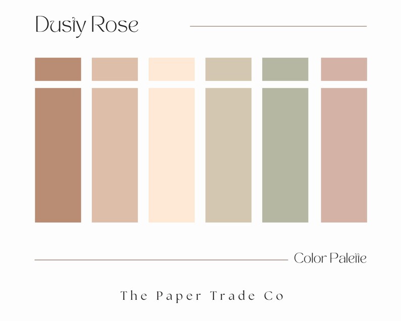 Dusty Rose Color Palette Pastel Soft Neutral HEX Color | Etsy