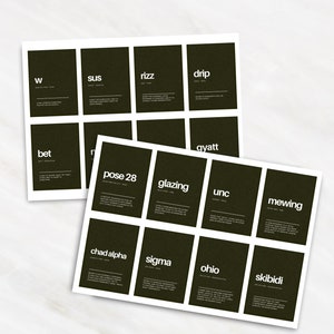 Bussin Buzzwords: 40 Slang Karteikarten, Lustige Teen Slang Valentinsgrüße, Printable, Klasse, Gen Alpha, Teen Lingo, Tweens & Mittelschule, Digital