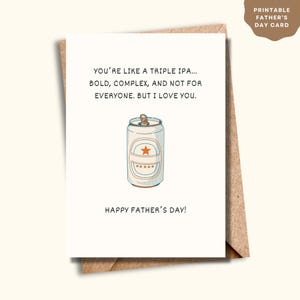Carte de fête des pères amusante - amateur de bière, type IPA - téléchargement numérique - carte de papa mignonne drôle - carte de mari - téléchargement - cadeau de fête des pères DIY
