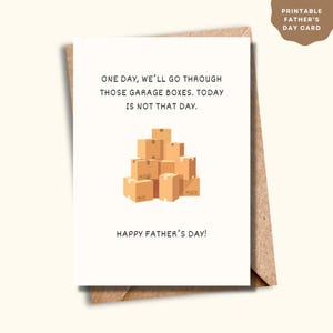 Carte de fête des pères amusante - boîtes en carton de garage - téléchargement numérique - carte de papa mignonne drôle - carte de mari - téléchargement - cadeau de fête des pères DIY