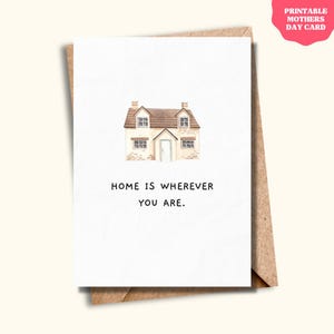 Cartão fofo para o Dia das Mães - Lar é onde você estiver - Download digital - Cartão engraçado e fofo para a mãe - Download instantâneo - Presente faça você mesmo para o Dia das Mães