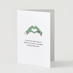Tarjeta de aniversario de zombies imprimible para él - Tarjeta de cumpleaños divertida para esposo, novio, cónyuge - Tarjeta de amor divertida y divertida, Día de San Valentín