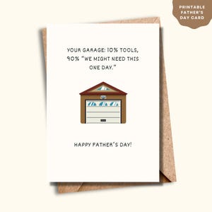Lustige Vatertags Karte - Garage Man Cave - Digital Download - Lustige, süße Papa Karte - Ehemann Karte - Download - DIY Vatertagsgeschenk Papa