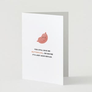 Carte imprimable Saint-Valentin Punny reflux acide pour lui - mari, petit ami, conjoint ou partenaire - drôle, carte d'amour, carte d'anniversaire