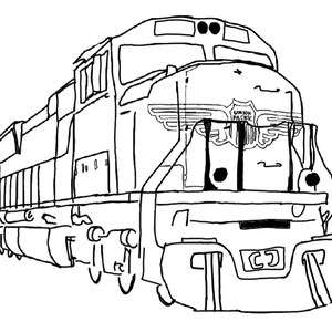 Union Pacific Locomotive rendering PNG and SVG file.
