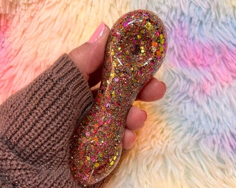 Beauty Queen Freezable Glitter Glass Pipe   Color Changing Pipe