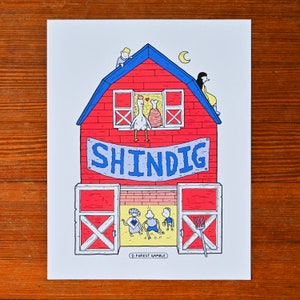 Shindig - Digital Print - 8.5" by 11" - Farm Illustration