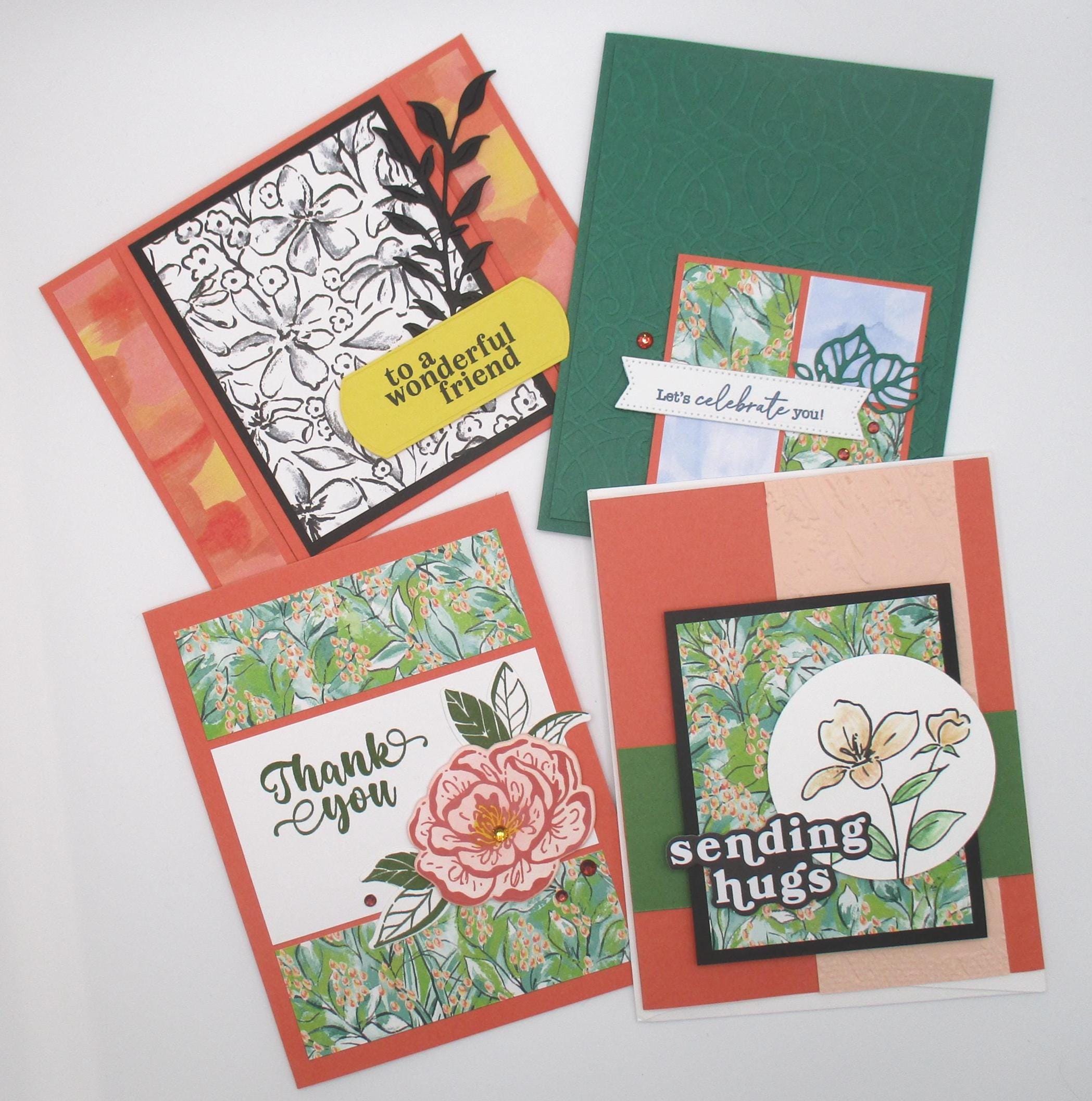 Handmade Card Set Handmade Floral Greeting Card Set: Embossed Botanical Designs - Etsy