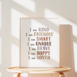 Lernposter, tägliche Affirmationen Poster, Montessori Materialien, druckbare Wandkunst, motivierendes Poster, DIGITAL DOWNLOAD