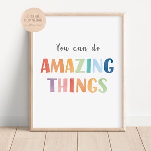 Klassenzimmer Poster, Positives Klassenzimmer Kunst, Growth Mindset, druckbare Wandkunst, Spielzimmer Schild, Motivierende Zitat Poster, DIGITALER DOWNLOAD
