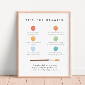 Rainbow Classroom Decor, Educational Posters, Tips For Drawing, Art Classroom Decor, Homeschool Decor, Kids Room Decor, Digital Download