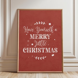 Merry Little Christmas - Decorazione murale stampabile: decorazioni natalizie per la casa (download digitale)