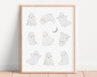 Little Ghost Print, Halloween Nursery Print, Cute Ghost Baby Playroom, Boo Print, Seasonal Prints, Spooky Season, DIGITAL DOWNLOAD