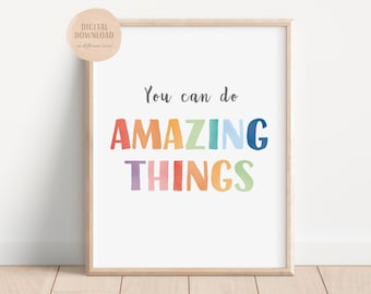 Klassenzimmer Poster, Positives Klassenzimmer Kunst, Growth Mindset, druckbare Wandkunst, Spielzimmer Schild, Motivierende Zitat Poster, DIGITALER DOWNLOAD