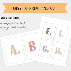 K&ouml;nnte beinhalten: Druckbare Alphabet-Karteikarten mit den Buchstaben A bis H in verschiedenen Farben. Die Karten sind in zwei Gr&ouml;&szlig;en konzipiert: 5x7 Zoll und 3x4,2 Zoll.