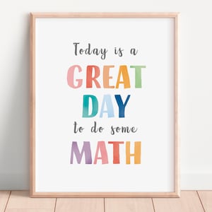 Mathe-Poster, Mathe-Lerndruck, Lernposter, Montessori-Kinderzimmer, Mathe-Motivationsdruck, Regenbogen Klassenzimmer Dekor, digitaler Download