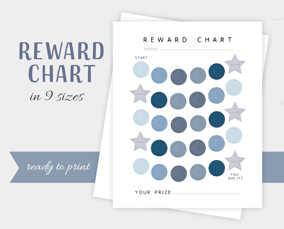Reward Chart, Toddler Reward Chart, Reward Chart Printable, Kids Routine Chart, Blue Reward Chart, DIGITAL DOWNLOAD