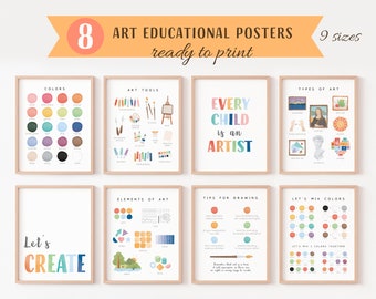 Art Classroom Wall Decor, Color mixing, Colors Poster, Art Teacher Classroom, Art Education, Art Tools For Kids, Digital Download