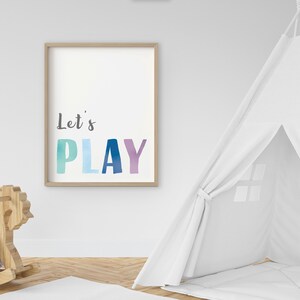 Set of 2 Prints, Rainbow Playroom Decor, Let's Play, Let's Read, Toddler Wall Art, Homeschool Decor, Nursery wall art, Digital Download image 4