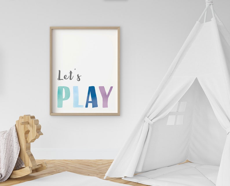 Set of 2 Prints, Rainbow Playroom Decor, Let's Play, Let's Read, Toddler Wall Art, Homeschool Decor, Nursery wall art, Digital Download image 4