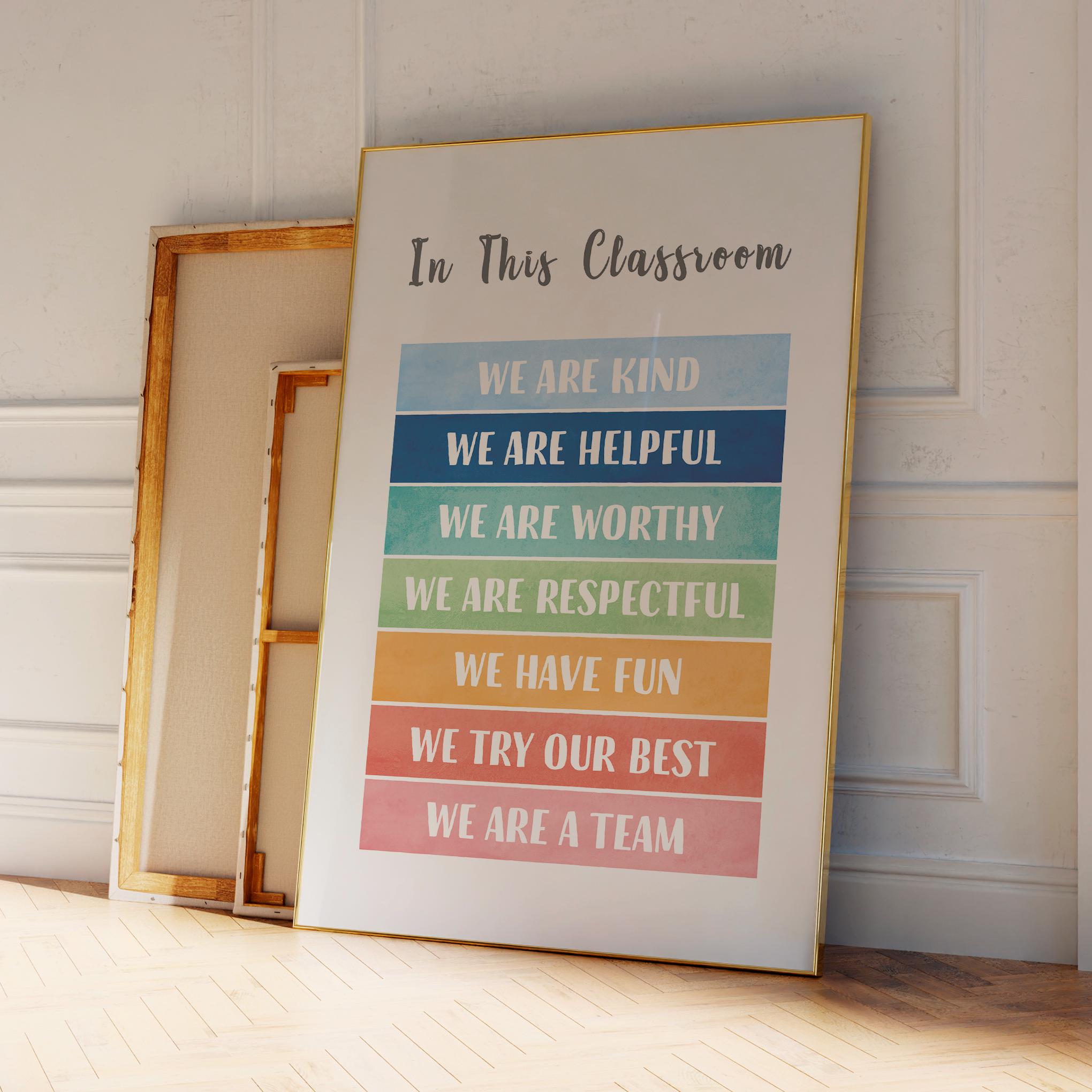 Classroom Rules Poster: Positive Affirmations, School Decor (digital ...