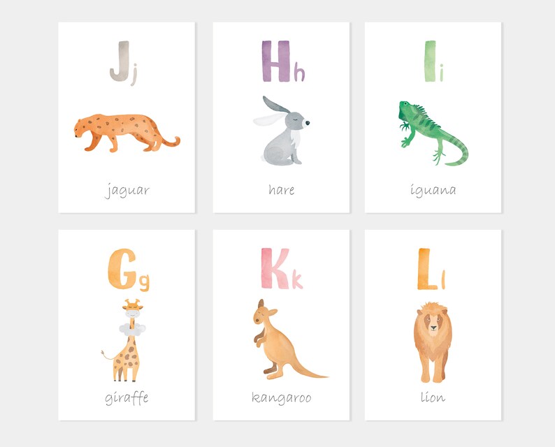 Printable Animal Alphabet Flash Cards Classroom Decor - Etsy