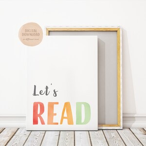 Set of 2 Prints, Rainbow Playroom Decor, Let's Play, Let's Read, Toddler Wall Art, Homeschool Decor, Nursery wall art, Digital Download image 6