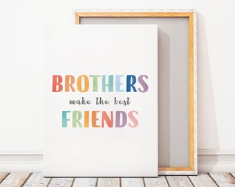 Brüder Schlafzimmer Drucke, Regenbogen Jungen Zimmer, Jungen Spielzimmer Poster, Brüder machen die besten Freunde, Zwillinge Jungen Druck, digitaler Download