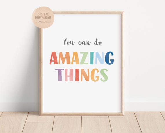 Classroom Poster, Positive Classroom Art, Growth Mindset, Printable Wall Art, Playroom Sign, Motivational Quote Poster, DIGITAL DOWNLOAD