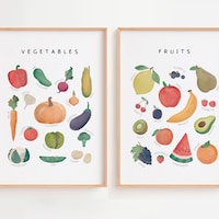 Printable Alphabet With Fruits & Vegetables, Educational Alphabet ...