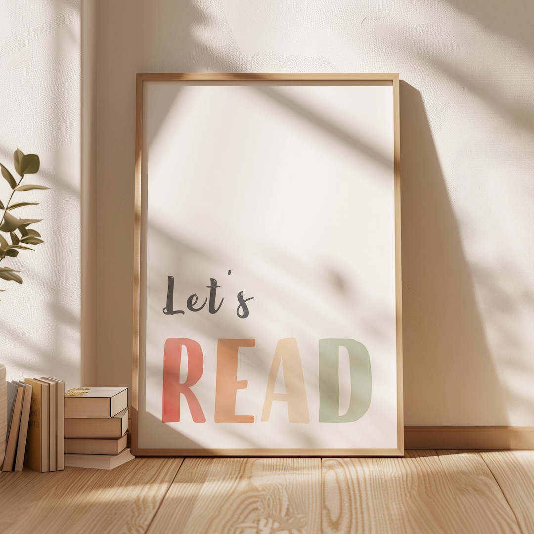 Let's Read Poster.pdf Let’s Read Poster, Soft Rainbow Nursery Wall Art, Kids Reading Print ...