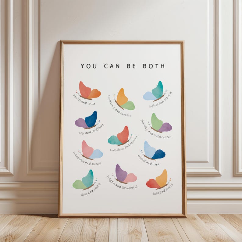 You Can Be Both Poster, DBT, Duality Poster, Therapy Office Decor ...