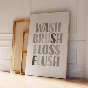 Aesthetic Bathroom Poster, Black Toilet Wall Art, Funny Typography Bathroom Poster, Black And White Restroom Print, DIGITAL DOWNLOAD