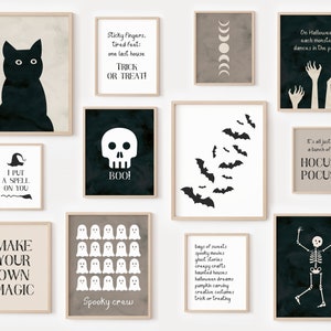 12 Halloween Posters, Halloween Bundle Set, Fall Decor, Halloween Decor, Ghost Print, Halloween Printable Wall Art, DIGITAL DOWNLOAD
