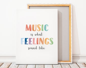 Music Poster, Music Class Poster, Homeschool Decor, Rainbow Musical Print, Montessori Nursery, Digital Download