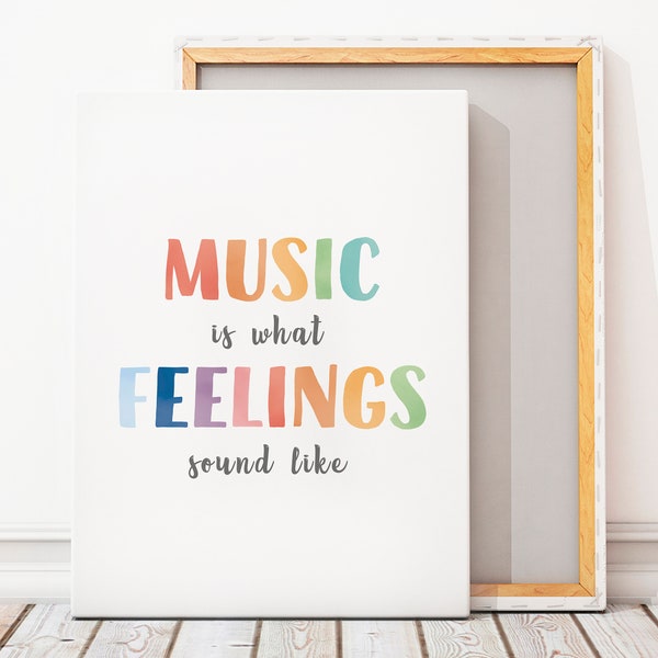 Music Poster, Music Class Poster, Homeschool Decor, Rainbow Musical Print, Montessori Nursery, Digital Download