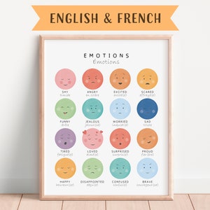Zweisprachiges Französische Lernposter, Spielzimmer Lernposter, Englisch zu Französisch, Französisches Klassenzimmer, Lernposter, Digital Download