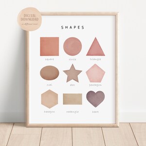 Neutral Shapes Print, Watercolour Shapes Print, Nursery Wall Art ...