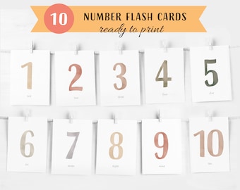 Numbers Flash Cards, Preschool Counting Flash Cards, Count and Clip, Number Cards 1-10, Montessori Flash Cards, Instant Download