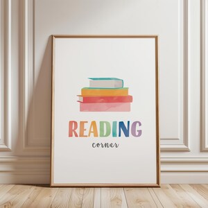 Calming Corner Sign, Reading Corner Sign, Rainbow Classroom Wall Decor, Classroom Wall Art, Rainbow Educational Posters.