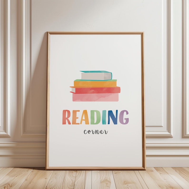 Calming Corner Sign, Reading Corner Sign, Rainbow Classroom Wall Decor, Classroom Wall Art, Rainbow Educational Posters.