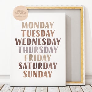 Neutral Classroom Decor, Playroom Educational Poster, Neutral Nursery Print, Homeschool  Decor, Classroom Decor, Digital Download