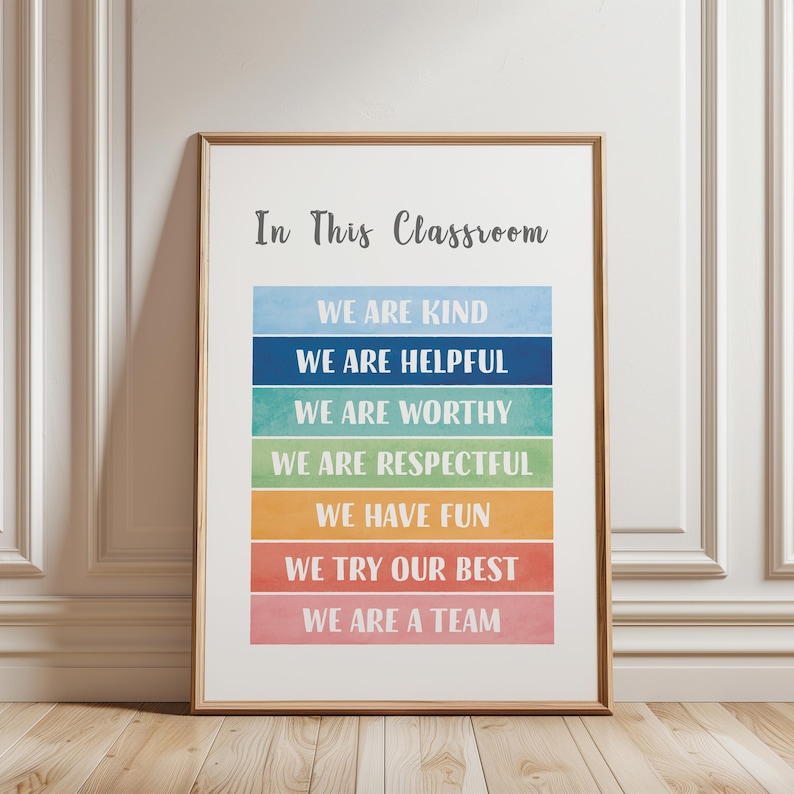 Classroom Rules Poster: Positive Affirmations, School Decor (digital ...