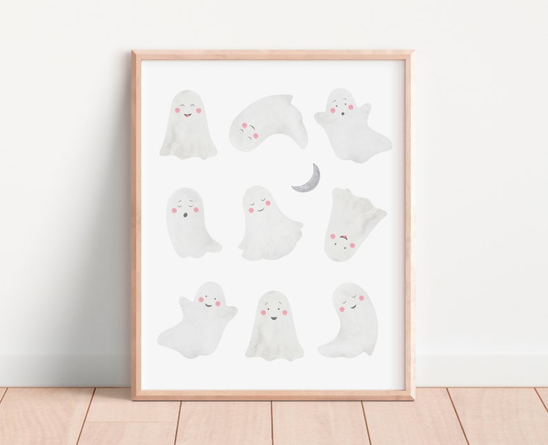 Little Ghost Print, Halloween Nursery Print, Cute Ghost Baby Playroom, Boo Print, Seasonal Prints, Spooky Season.