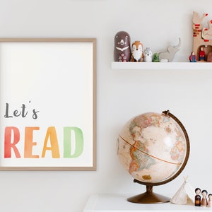 Set of 2 Prints, Rainbow Playroom Decor, Let's Play, Let's Read, Toddler Wall Art, Homeschool Decor, Nursery wall art, Digital Download image 5