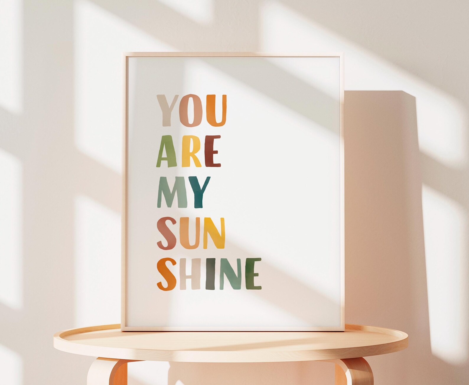 You Are My Sunshine Playroom Poster, Rainbow Nursery Wall Decor